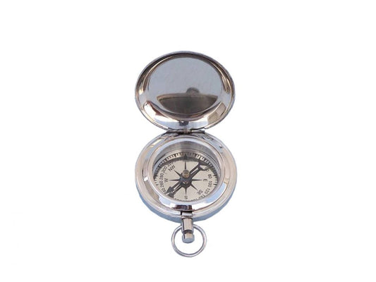 Chrome Anchor Scout's Push Button Compass 2""    Home Decor Supply | Online Retail | ShoreShopper.com