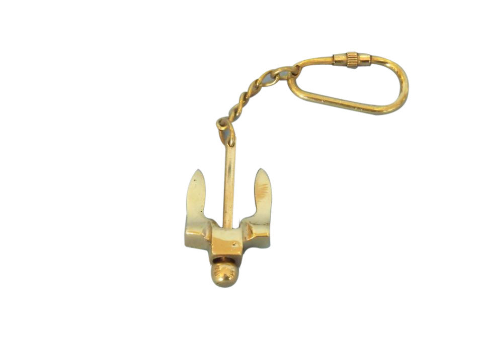 Solid Brass Navy Stockless Anchor Key Chain 5""    Home Decor Supply | Online Retail | ShoreShopper.com