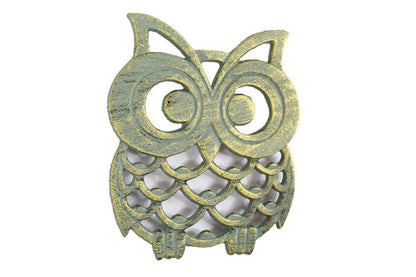 Antique Seaworn Bronze Cast Iron Owl Trivet 8""    Home Decor Supply | Online Retail | ShoreShopper.com