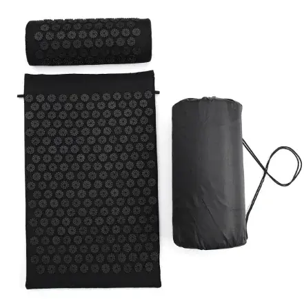 Black Acupressure Massage Mat Set w/ Pillow - ShoreCo.Shop