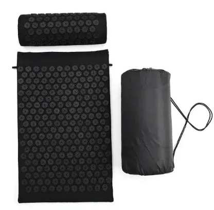 Black Acupressure Massage Mat Set w/ Pillow - ShoreCo.Shop