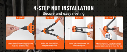 SucceBuy 14" 16" Rivet Nut Tool Rivnut Tool Kit with Metric and SAE Mandrels 70PCS/186PCS Rivet Nuts With Rugged Carrying Case    Home Decor Supply | Online Retail | ShoreShopper.com