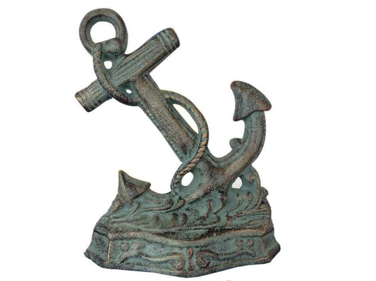 Antique Seaworn Bronze Cast Iron Anchor Door Stopper 8""    Home Decor Supply | Online Retail | ShoreShopper.com
