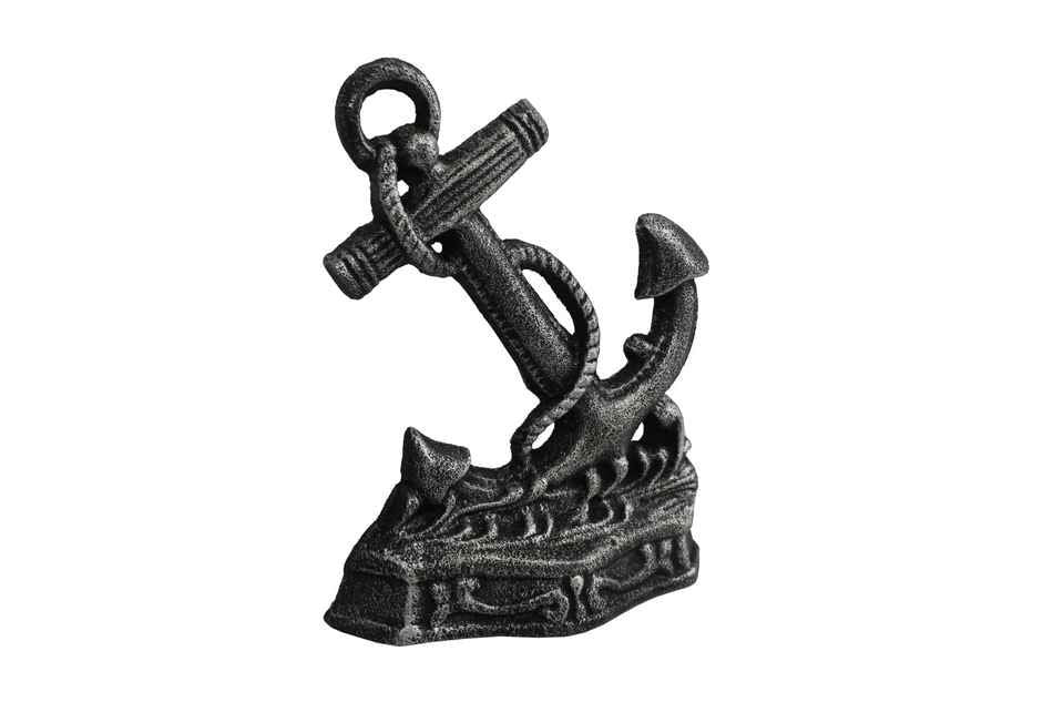 Antique Silver Cast Iron Anchor Door Stopper 8""    Home Decor Supply | Online Retail | ShoreShopper.com