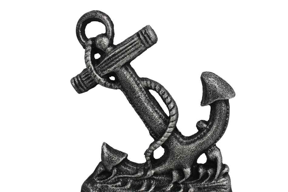 Antique Silver Cast Iron Anchor Door Stopper 8""    Home Decor Supply | Online Retail | ShoreShopper.com