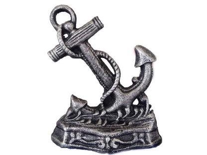 Antique Silver Cast Iron Anchor Door Stopper 8""    Home Decor Supply | Online Retail | ShoreShopper.com
