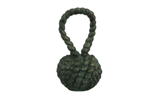Antique Seaworn Bronze Cast Iron Sailors Knot Door Stopper 10""    Home Decor Supply | Online Retail | ShoreShopper.com