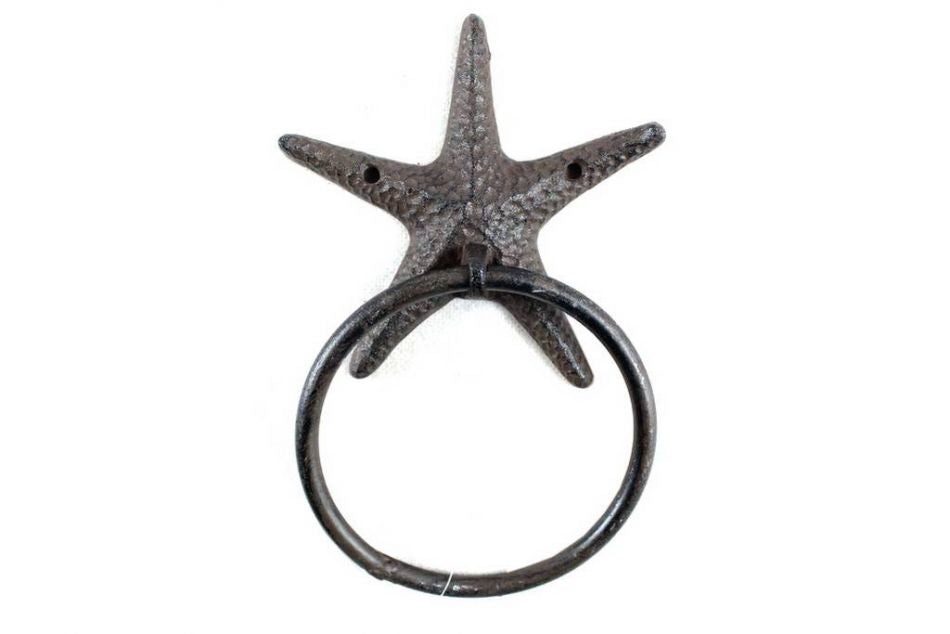Cast Iron Starfish Towel Holder 8.5""    Home Decor Supply | Online Retail | ShoreShopper.com