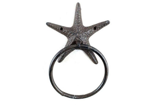Cast Iron Starfish Towel Holder 8.5""    Home Decor Supply | Online Retail | ShoreShopper.com