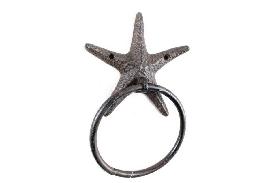 Cast Iron Starfish Towel Holder 8.5""    Home Decor Supply | Online Retail | ShoreShopper.com