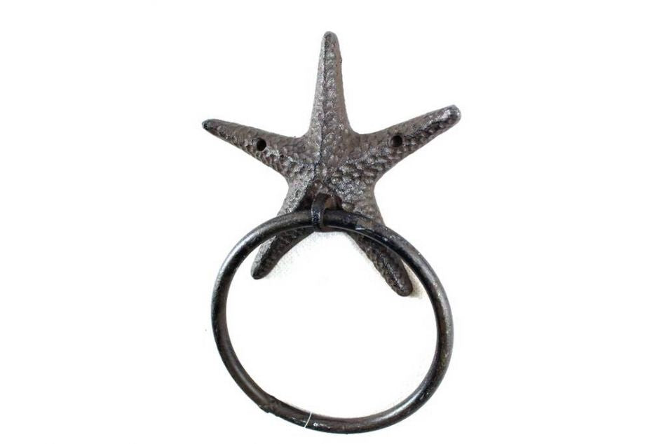 Cast Iron Starfish Towel Holder 8.5""    Home Decor Supply | Online Retail | ShoreShopper.com
