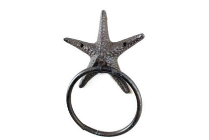 Cast Iron Starfish Towel Holder 8.5""    Home Decor Supply | Online Retail | ShoreShopper.com