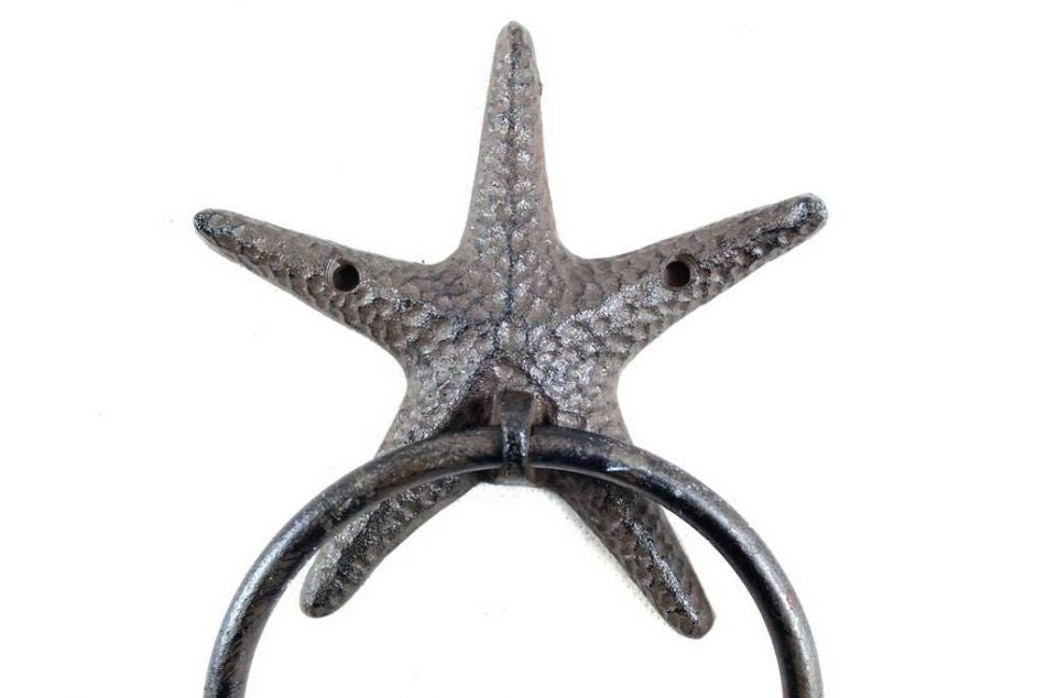 Cast Iron Starfish Towel Holder 8.5""    Home Decor Supply | Online Retail | ShoreShopper.com