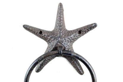 Cast Iron Starfish Towel Holder 8.5""    Home Decor Supply | Online Retail | ShoreShopper.com