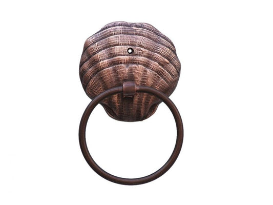 Antique Copper Seashell Towel Holder 9""    Home Decor Supply | Online Retail | ShoreShopper.com