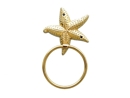 Gold Finish Starfish Towel Holder 9""    Home Decor Supply | Online Retail | ShoreShopper.com