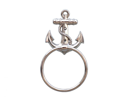 Chrome Anchor Towel Holder 9""    Home Decor Supply | Online Retail | ShoreShopper.com