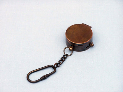 Antique Copper Compass Key Chain with Lid 5""    Home Decor Supply | Online Retail | ShoreShopper.com